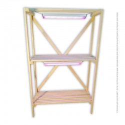 Стеллаж для растений 1,6x1м с  дополнительным освещением для комнатных растений выключенный