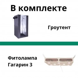 Комплект гроубокс Джин 100*100*200 с led лампой Гагарин-3 закрыт